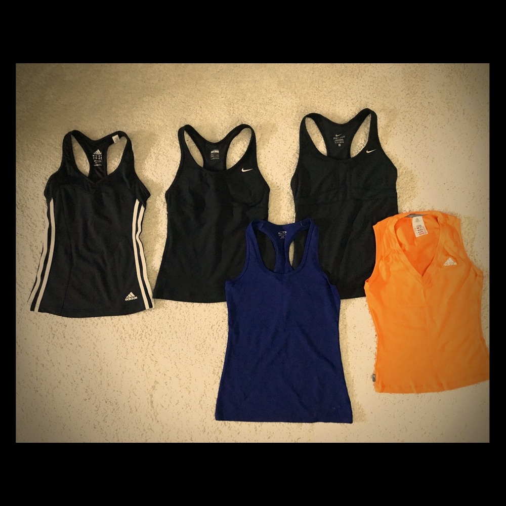 New Bundle of (5) Nike, Adidas Workout Tops